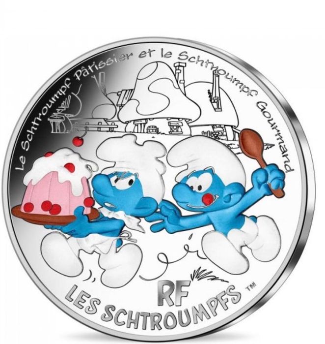 Сребърна монета the Smurfs, 900 % сребро