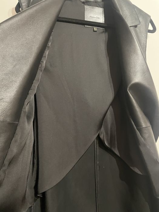 Дълъг кожен елек с колан