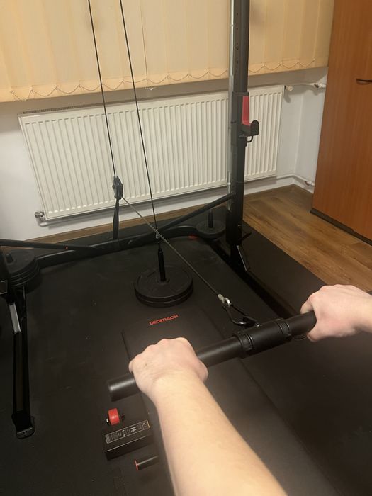 Domyos Rack 500 + greutati, bara, banca, accesorii