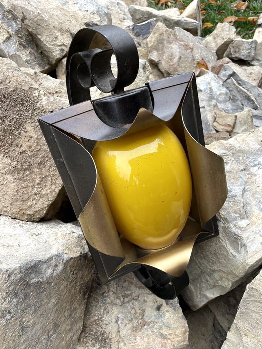 Градински фенер / външен стенен аплик – метален, ретро стил