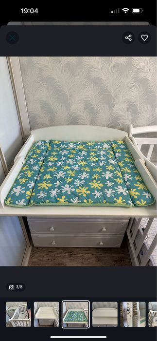 Манеж с комодом цвет белый