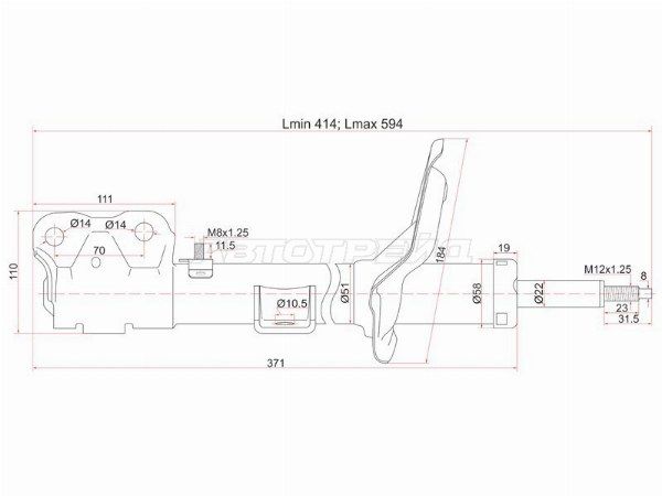 Стойка передняя Mitsubishi Galant