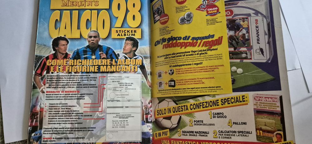 Album de colectie Merlin iCalcio 98--in folie (90%complet)