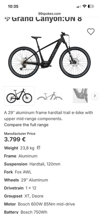 Mtb/bicicleta electrica CANYON cu Bosch CX4 Smart 750wh si XT 1x12viteze