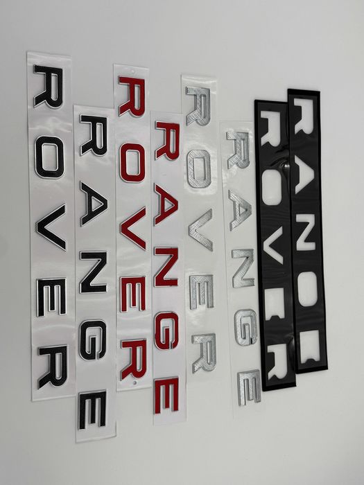 Emblema Compatibila Range Rover scris fata/spate rosu/crom