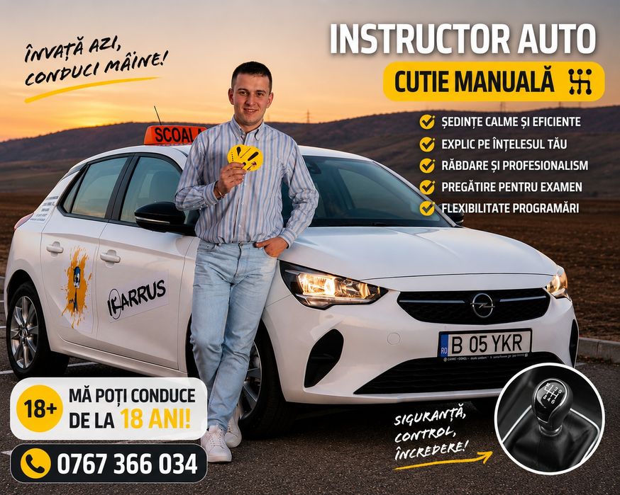 Instructor auto cat. A125,B1, B, B96, C, C-CE