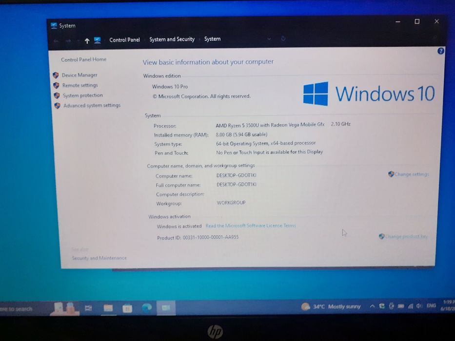 Hp 255 G8 (ryzen5/8gb)