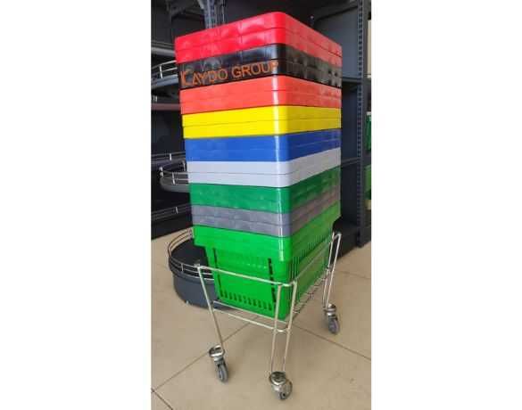 Нови !Налични! Пластмасова кошница за пазаруване - тъмно сива 22л