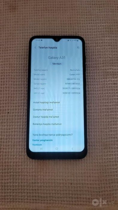 Samsung A 31 telefon sotiladi