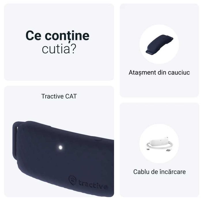Dispozitiv monitorizare, GPS pentru pisici, Tractive GPS CAT 4