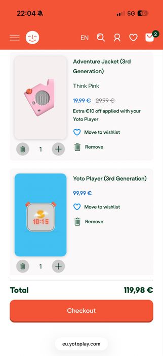 Yoto player + adventure jacket