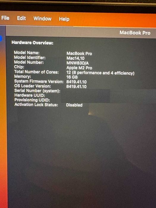 неизползван Apple MacBook Pro 16 M.2 2023г. 16" 4К Retina, 16/512 Батрерия на 100% от фабричния си капацитет на 1 цикъл.