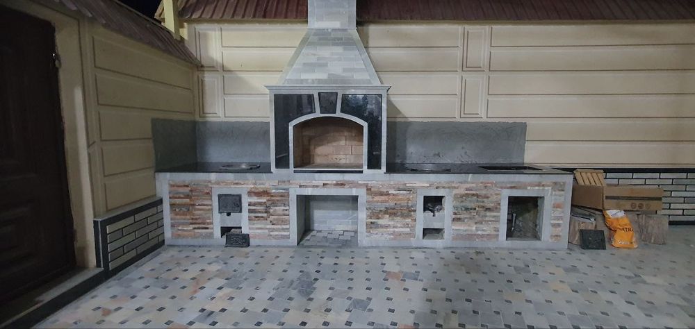 Yozgi oshxona Barbikyu kamin ishlarni qilamiz