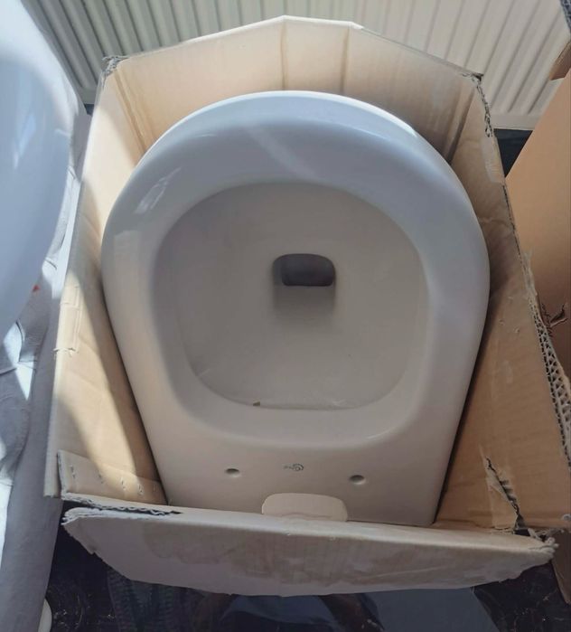Wc alb supendat cu  capac