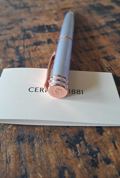 химикалка Cerruti 1881 Черути Austin Diamond сребро хром  розово злато