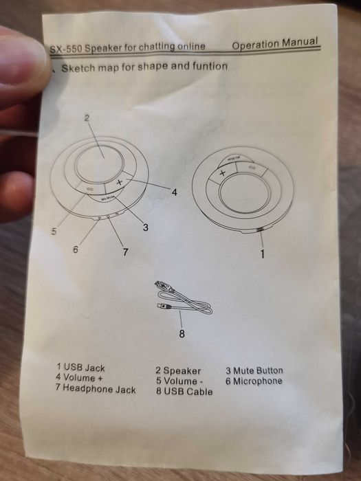 Конферентен говорител с микрофон SX-550 USB