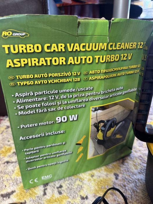 Aspirator auto 90W conectare in bricheta