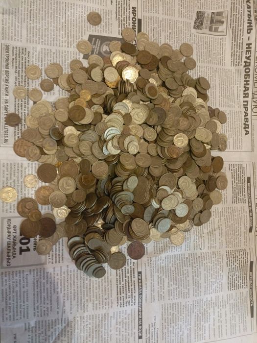 Монеты, мелочь времен СССР. За 1 кг