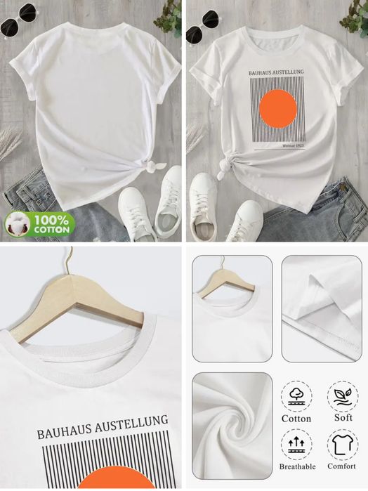 Нова тениска Bauhaus Art Printed T-shirt размер L