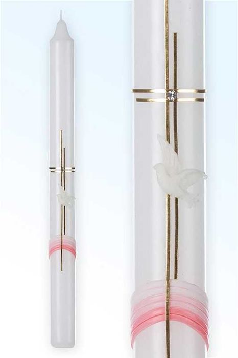 О'Candles Ритуална Бутикова Свещ За Кръщене, Сватба, Причастие