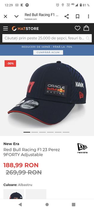 Șapcă Red Bull Racing  F1 Sergio Perez New Era