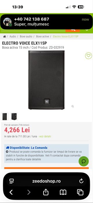 Boxe Electrovoice ELX 115P LiveX