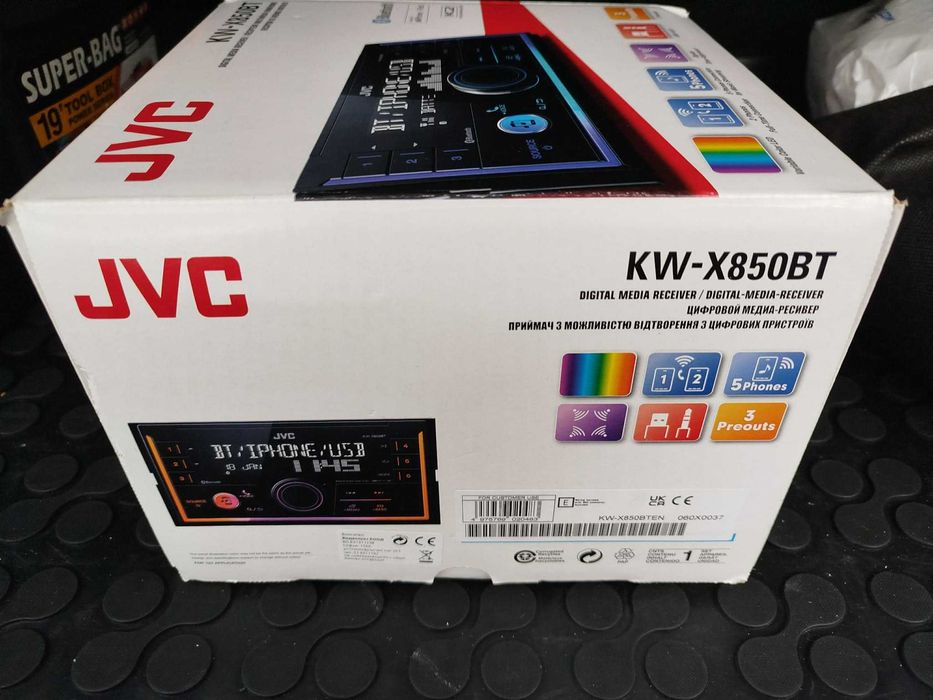 Авто Ресийвър JVC KW-X850BT BLUETOOTH, 4 X 50 W, USB