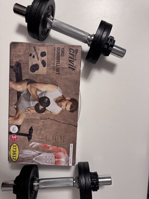 Set gantere reglabile Crivit 10 kg – am 2 seturi (20 kg total)