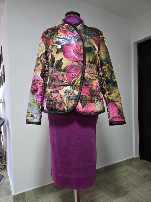 Geaca model de lux italian, imprimeu floral, perfectă pentru primăvară