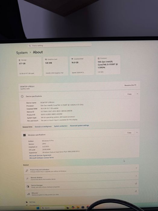 Calculatoar Mini Pc Dell 5090 optiplex 5090 micro 16Gb Ssd 512Gb I5