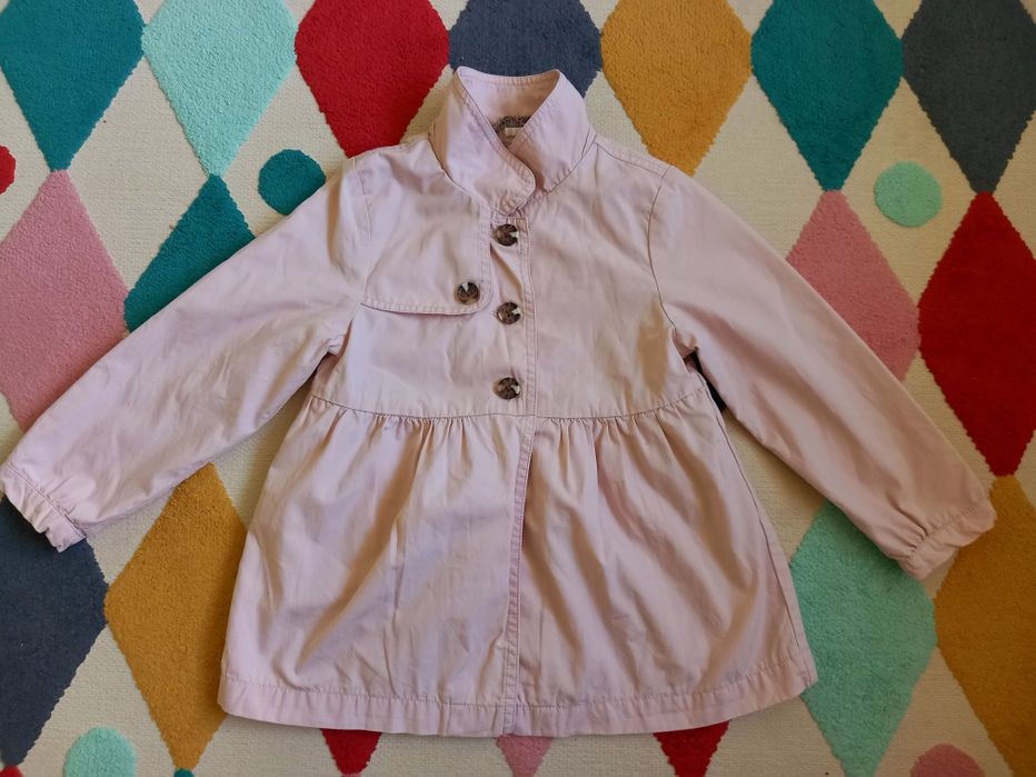 H&M Детско Памучно палтенце за Момиче, Светло розово, размер 104/3-4 г