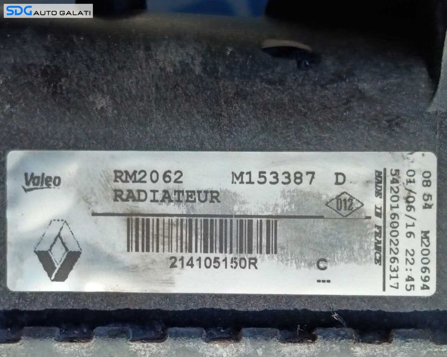 Radiator Apa Racire Motor Renault Megane 3 1.5 1.6 1.9 2.0 DCI K9K R9M F9Q M9R 2008 - 2016 Cod 214105150R [LR6654]