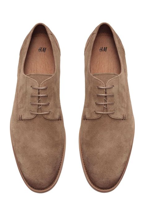 Pantofi Derby din piele H&M Premium Selection bej, casual, mar.40, noi