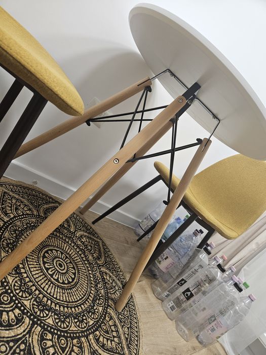 Masa rotunda MDF alb