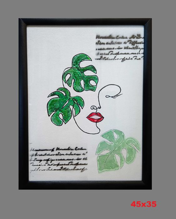 Картина в рамке под стеклом