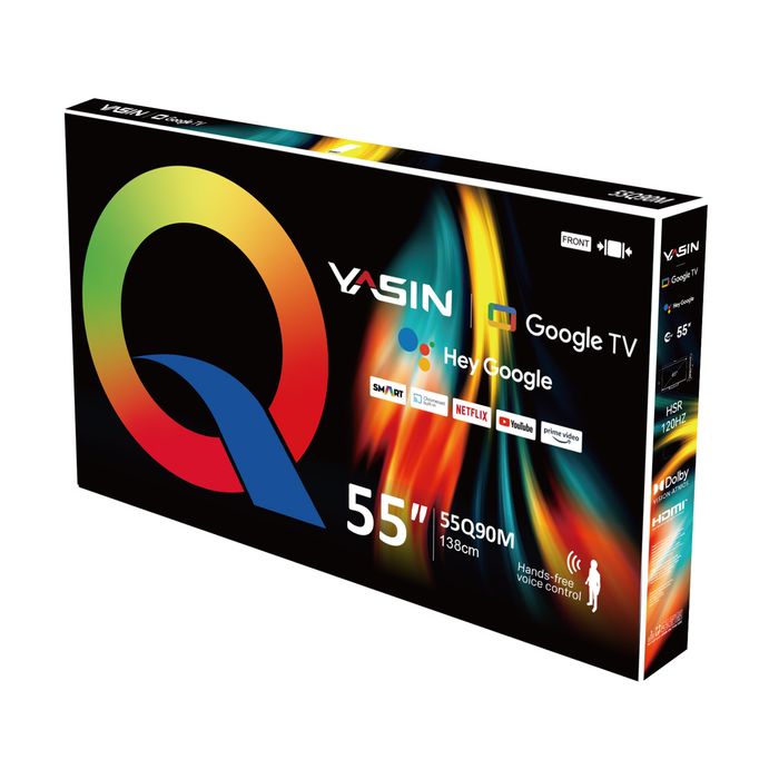 Телевизор YASIN QLED 55” 4K UHD Google TV Dolby Atmos