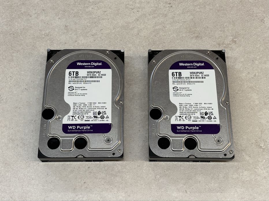 Doua HDD WD 6TB (12TB total) – ca noi, 2022, perfecte pentru NVR / PC