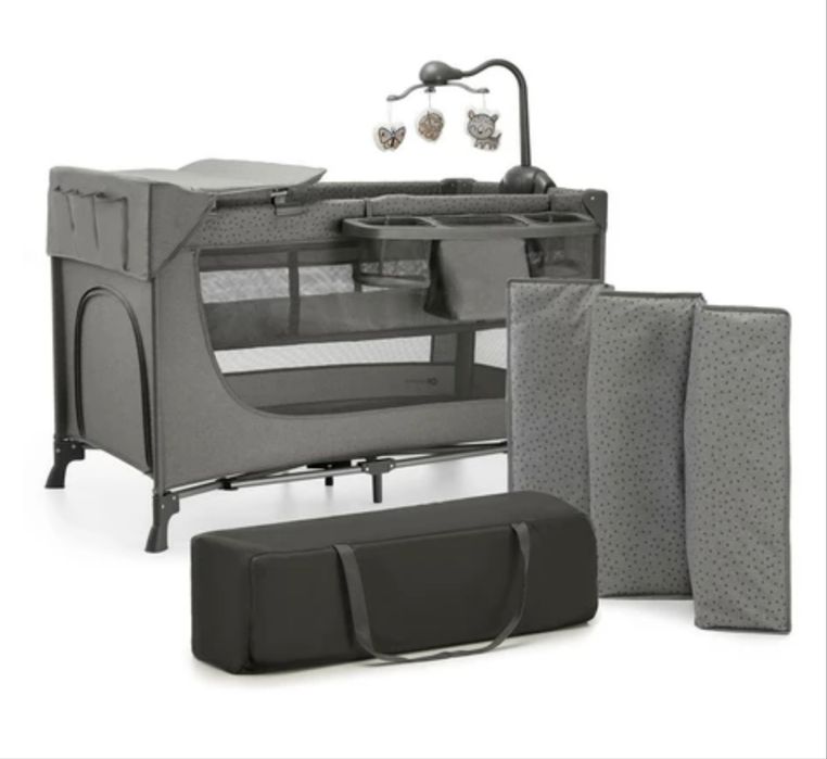 Patut travel Kinderkraft Joy 2 cu accesorii dark grey