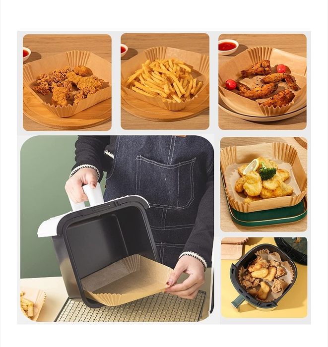 Set 100 hârtii pentru air frayer cca 20x20 cm