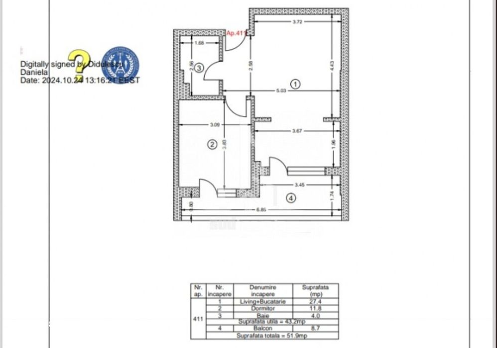 Metrou Berceni-studio mobilat si utilat