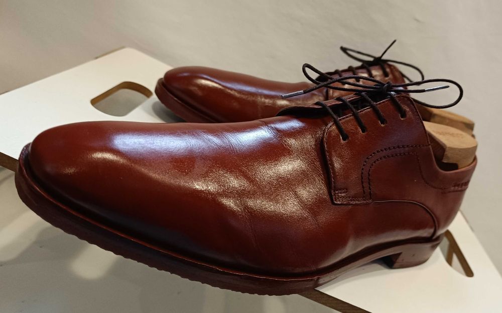 Pantofi derby 45 45.5 premium Bugatti piele naturala moale