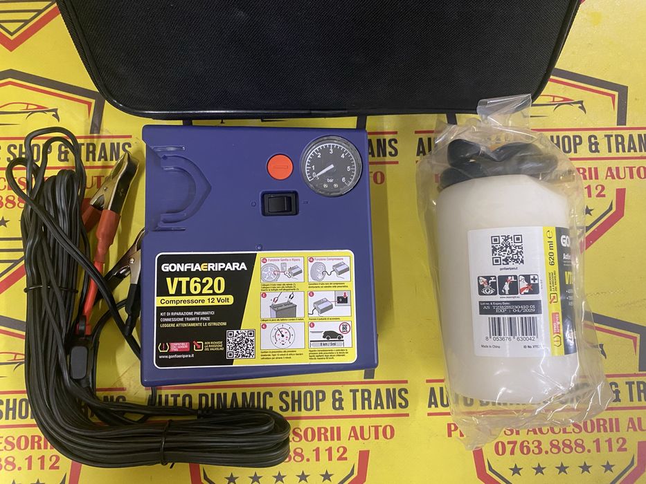 Compresor aer umflat roti autoutilitare Dube masini Kit pana cu clesti