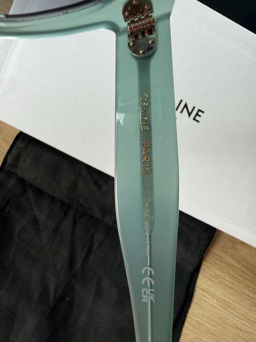 Celine ochelari de soare colectia 2025 turqouse cu lentile gri inchis