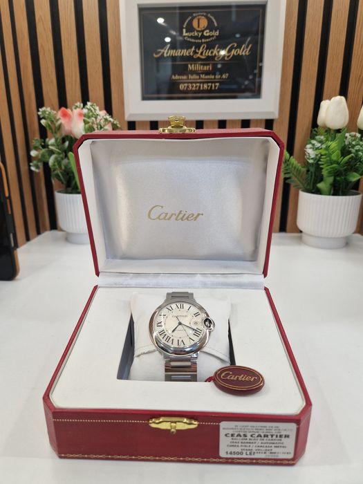 Ceas Cartier Automatic Curea Metalica Garanție!#28988