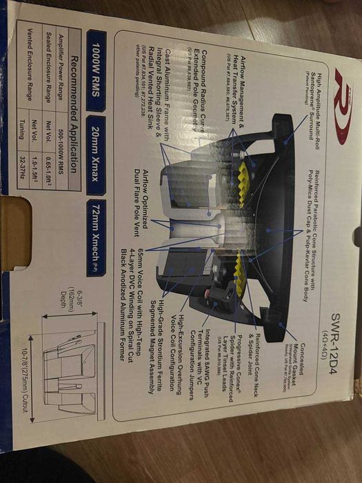 Сабвуферный динамик Alpine SWR-12D4 / sambufer / sabufer :)