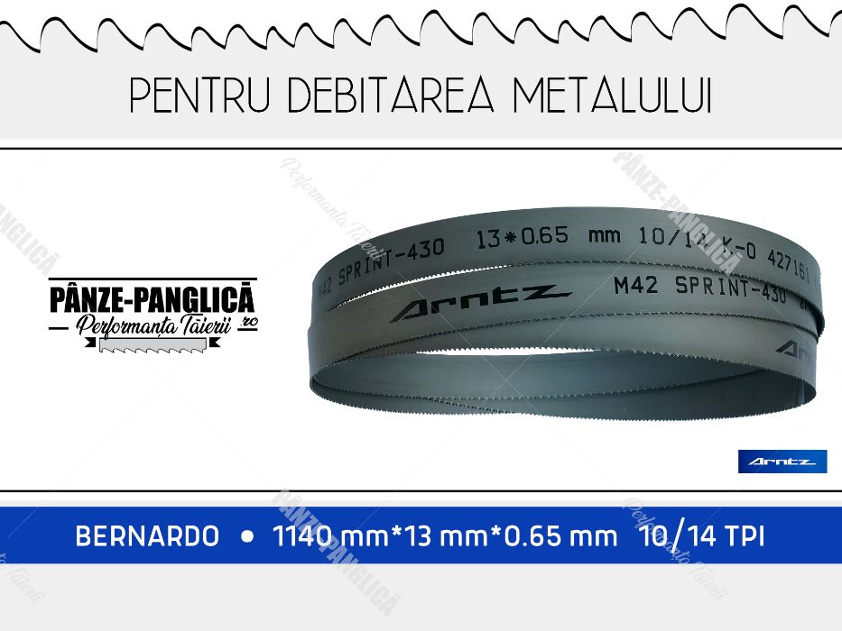Panza panglica banzic metal 1140x13x0.65x10/14 fierastrau cu banda