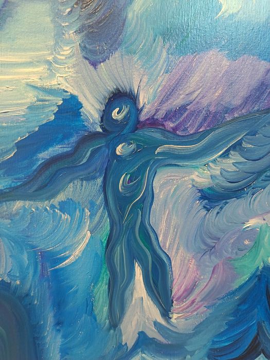 Абстрактна картина масло върху ленено платно размери 40/50 см.