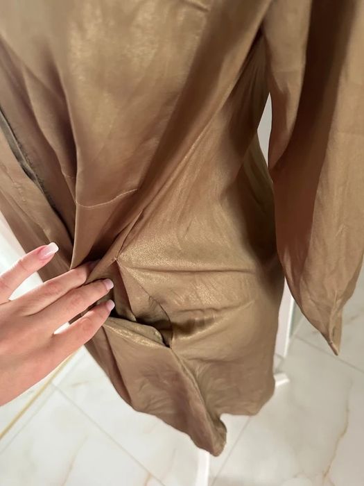 Zara Rochie camasa maneca lunga aurie
