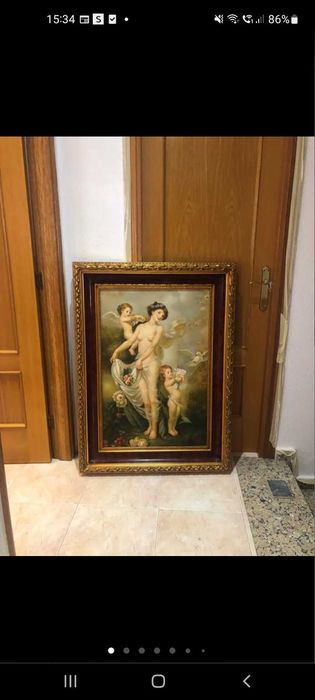 Tablou pictura nud pe pânză vintage