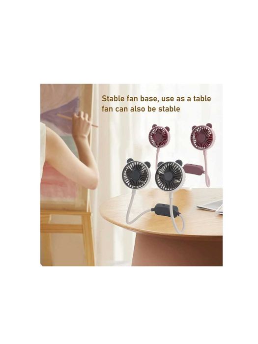 Портативный мини вентилятор на шею аккумуляторный USB.vl2